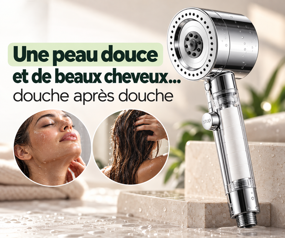 Pommeau de douche filtrant + Pack associé